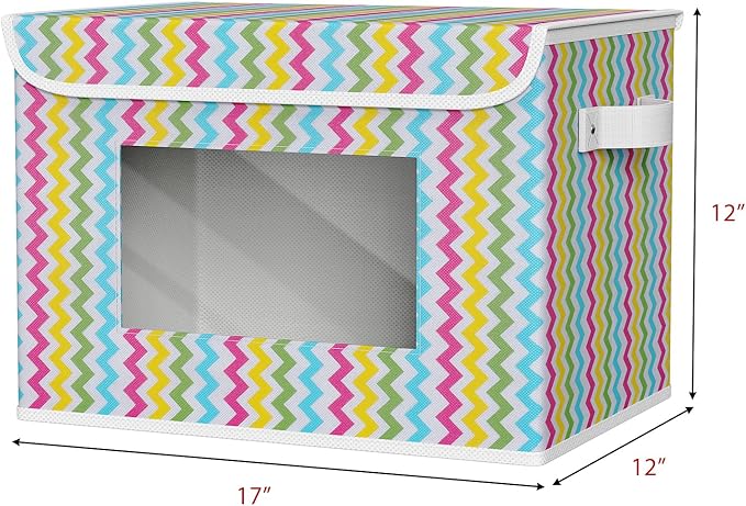 Univivi Fabric Foldable Storage Boxes [4-Pack] Large Collapsible Stackable Storage Bins with Lids, Closet Organizers and Stor