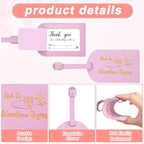 Sweetude 48 Sets Leather Luggage Tag Bulk and So The Adventure Begins Luggage Tags with Name Card for Wedding Bridal Shower B