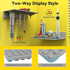 BlissBox 4-Pack Display Shelves for Wall Compatible with Lego Building Bricks, 11.3x6.3inch Dual‑Sided 36x20 Studs for Toy Br