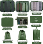 Packing Cubes for Travel-10 Set Luggage Organizer Bags for Family, Mesh Breathable Packing Cubes for Suitcases Durable Travel