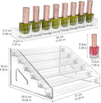 JessLab Nail Polish Organizer, 6-Tier Clear Acrylic Sunglass and Essential Oil Holder, Makeup Organizer for Bathroom Vanity C