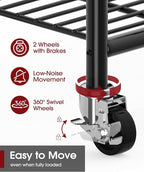 Sakugi Clothes Rack - 33.0" x 12.2" x 79.5" Clothing Rack with Shelves & Wheels, Multi-Functional Wardrobe Closet with Hooks,