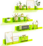 upsimples Acrylic Shelves for Wall Decor, 15" Display Shelf for Figure, Nail Polish, Wall Organizer for Bathroom, Bedroom, Li
