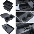 for 4PCS Double Layer Center Console Armrest Organizer&Cup Holder Insert&Wireless Mat Compatible with 2024-2026 Chevy Traverse