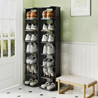 Kitstorack Stackable 16-Tier Shoe Rack for Closet & Entrance - Tall, Narrow, Vertical Shoe Stand - Plastic, Free Standing - I