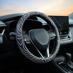 Topography Steering Wheel Cover Auto Leather Steering Wheel Protector, Anti-Slip, Breathable, Absorbing Sweat, Universal Topography Car Accessories 14.5–15 inch,Fit for Most Car, Trucks, SUV