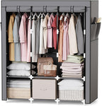 Mavivegue Portable Closet, 50 Inch Wardrobe Closet, Portable Closets for Hanging Clothes with 3 Hanging Rods and 6 Storage Sh
