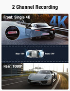 OMBAR Dash Cam Front and Rear 5G WiFi, Dash Cam 4K/2K/1080P+1080P, Dash Camera for Cars with 3.18" LCD Screen, Dashcam Car Ca