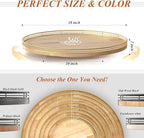 18 Inch Rustic Lazy Susan Turntable – Solid Oak & Iron Wood Rotating Tray for Dining Table, Kitchen Counter, Coffee Table – F