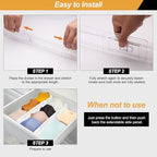8 Pack Drawer Dividers for Clothes, 2.3" High 13"-21" Adjustable Drawer Dividers Expandable Dresser Drawer Organizer, Clear D