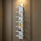 Exclusive U-Shaped 7-Tier Compact Narrow Wall Shelf Unit with RGB Lighting, Modern Vertical Shelf for Vanity, Ideal for Anime