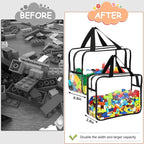 6 Packs Large Toy Storage Bags with Labels, Reusable Clear PVC Board Game Storage, Travel Waterproof Organizer Bags with Zipp