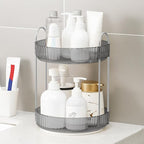 YCIA&DONE 360 Rotating Makeup Organizer and Storage for Vanity Countertop 2 Tiers, High Capacity Cosmetic Skincare Perfume Or