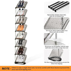 SMILHELTD Vertical Shoe Rack 8 Tiers Narrow Clear Sneaker Storage Holder Luxurious Slim Tall Organizer Space Saving Shelf for