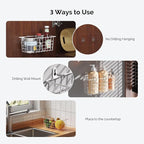 MaraFansie Hanging Wire Baskets Kitchen Storage Basket Adhesive and Screws Basket Over the Cabinet Door Organizer with Adhesi