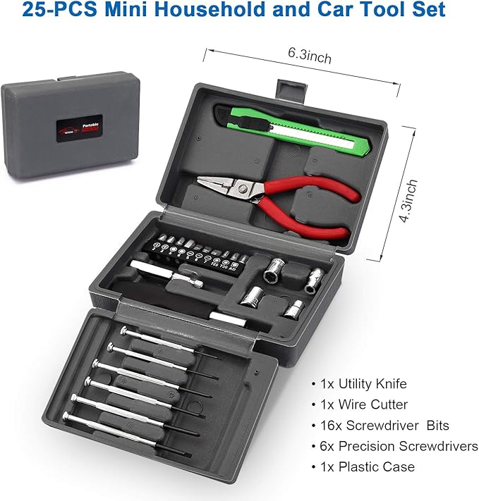 Vetoos Roadside Emergency Car Kit with Jumper Cables, Auto Vehicle Safety Road Side Assistance Kit Essentials, Winter Car Kit