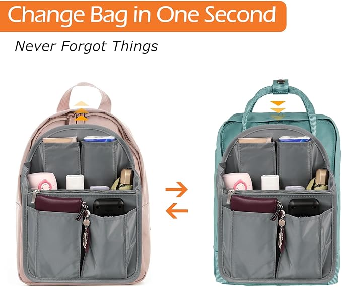 Surblue Backpack Organizer Insert Liner Hanging Travel Rucksack Purse and Handbag Insert Pocket, High-capacity Divider Foldab