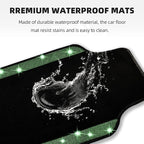 NBTEPEM Bling Car Floor Mats Full Set and Steering Wheel Cover, Universal Fit Most Cars, 4 pcs Sparkle Glitter Diamond Carpet, 5 pcs Bling Car Accessories Set for Women (Green Diamond)