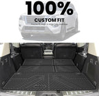 LASFIT Cargo Mat & Backrest Mats for Nissan Armada/Infiniti QX80 2019-2024, All Weather TPE Custom Fit Easy Clean Durable No-Curling Trunk Mat for Armada & QX80, Black