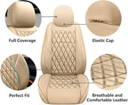 NS YOLO Leather Car Seat Covers,Universal Fit for Most Cars,SUVs and Sedans,Waterproof Luxury Leatherette Cushions, 5 Seats P