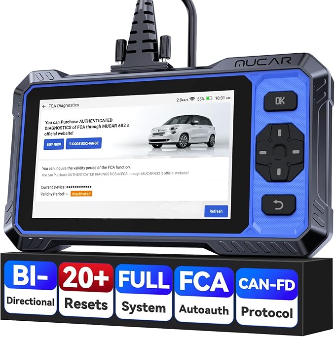 OBD2 Scanner, MUCAR 682 AI-Assisted Car Diagnostic Tool, Automotive Bidirectional Scan Tool, FULL Systems Car Diagnostic