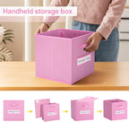 artsdi 13x13 storage cube bins (Set of 10) Foldable Fabric storage cubes with 10 Labels Window Cards & a Pen,13 inch cube sto