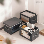 Homsorout Storage Bins with Lids - Fabric Storage Boxes with Lids, Collapsible Storage Bins with Window, Decorative Closet Or
