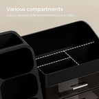 HBlife Makeup Organizer with Brush Holder for Vanity, Large Plastic Bathroom Countertop Organizer Cologne Organizer for Men, 
