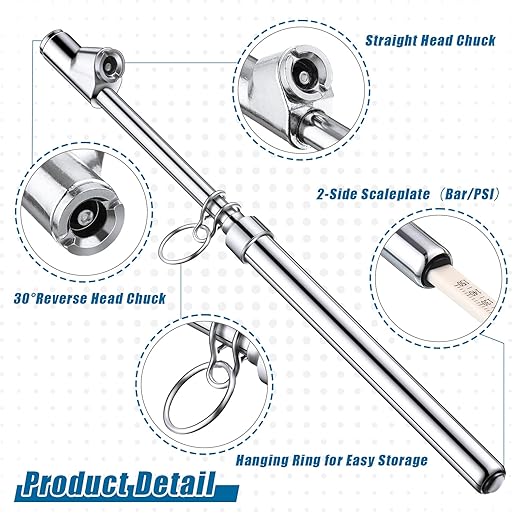 Tallew 40 Pack Dual Head Tire Pressure Gauge Heavy Duty Air Pressure Tire Gauge for Auto Truck Car RV Van Gage Range 10-150PSI, 1-10Bar (Silver)