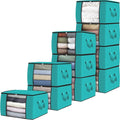 Fab totes Storage Bags,Clothes Blanket Storage Bins Foldable Closet Organizers with Reinforced Handle for Home Dorm Storage a