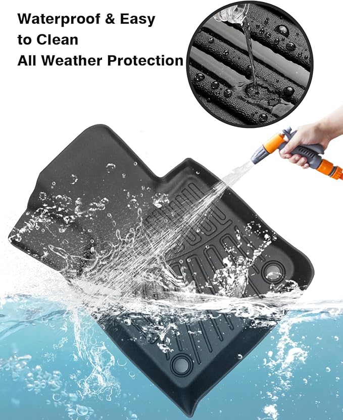 Powerty Floor Mats for 2023 2024 2025 Mercedes Benz GLC?GLC 300?GLC 350e?4Matic Accessories All Weather Floor Liner 3D TPE 1st & 2nd Row Floor Mat Heavy-Duty Floor Liners