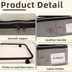 2 Pack Under Bed Storage with Wheels- Adjustable Underbed Rolling Storage Organizer Containers for Clothes and Shoe, 72L Larg
