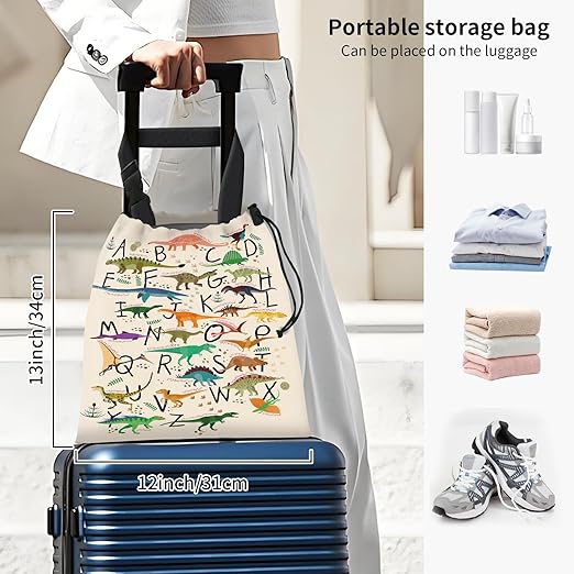 Car Trash Bag Large Hanging Can for Back of Seat, Cute Waterproof Car Garbage Bag for Vehicle, Travelling, Outdoor Cute Alphabet Dinosaur
