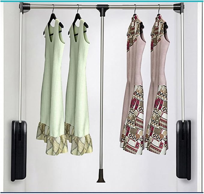 Pull Down Clothes Rail,Extendable Wardrobe Rod,Adjustable Telescopic Lift with Return,Wardrobe and Closet Clothing Storage,Sp