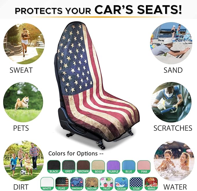 Waterproof Sweating Car Seat Cover for Post Gym Workout, Running, Swimming, Beach and Hiking, Universal Fit Non-Slip Bucket S