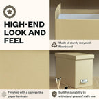 Bigso John Fiberboard Label Frame Desktop File Storage Box - Document Organizer for Important Paperwork - Durable Hanging Fil
