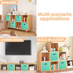 ShellKingdom Storage Bins, Foldable Fabric Storage Cubes And Cloth Storage Organizer Drawer with Metal Handle For Closet And 