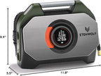 ETENWOLF Vortex S7 Tire Inflator for Heavy-Duty Vehicle, Portable Air Compressor for Car Tires with 160PSI & 38400 mAh Battery, Cordless Air Pump with 100% Duty Cycle & Dual Cylinder (Olive Green)