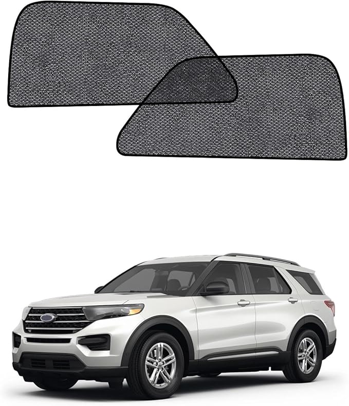 Car Window Shades for Ford Explorer(2020-2026), 2-Pack Rear Window Sun Shades for Baby – Breathable Mesh, UV & Heat Blocker, Privacy Protection for Camping, Travel, Sleep & Nursing