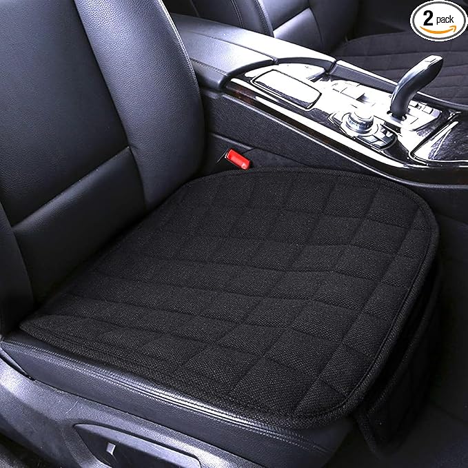 Suninbox Car Seat Cover,2 Pack Linen Bottom Seat Covers for Trucks, Car Seat Pad,Car Seat Cushion Breathable Ventilated Front