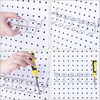 Ripeng 4 Pieces Pegboard Screwdriver Holders Peg Board Organizer Accessories Multi Ring Tool Holders Six Tool Organizer Racks