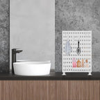Desk Pegboard Combination Kit,Desk Organizer for Home Office,Plastic Peg Board with 7 Accessories Hooks Shelf Baskets, 16.5" 