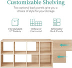 Best Choice Products 8-Cube Storage Organizer, 11in Shelf Opening, Bookcase, Display Shelf, Customizable w/ 3 Removable Back 