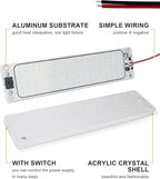 12v LED Interior Light Bar 2376LM DC 12 v Volt led Strip Ceiling Lights Lighting Fixture Inside with On/Off Switch for RV Enclosed Cargo Trailer Van Boat Car Camper (2Pack)