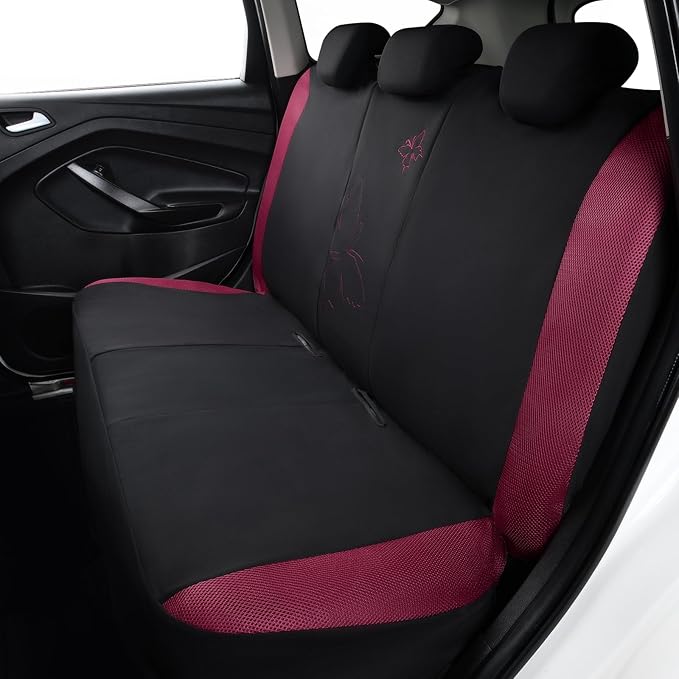 Flying Banner Butterfly car seat Covers ful Set Fashion Universal Lady Woman Female Rear Bench Split Colorized (Full Set - La
