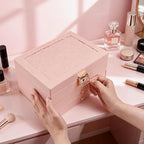 Greenfeather Jewelry Boxes for Women, Jewelry Organizer Box with Lid 3 Layers for Necklaces Rings Earrings and Bracelets Box 