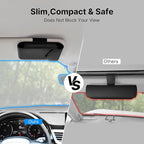 WOMACO Sunglass Holder for Car Visor, Magnetic Vehicle Eyeglasses Storage Case, PU Leather Eyeglasses Organizer Bag for Car