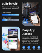 AZDOME M01 Max UHD 4K Dash Cam Front and Rear, Built-in Wi-Fi, Free 64GB Card, App Control, 4K+1080 Dash Camera for Car, Buil