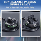 3-in-1 Multifunctional Car Anti-Slip Mat, 360° Rotating Phone Holder with Hidden Parking Number Plate, PVC Dashboard Mat, Fit