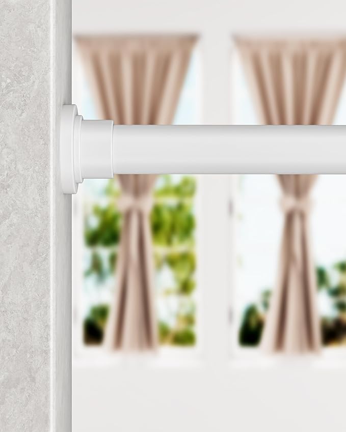 ALLZONE Heavy Duty Tension Shower Curtain Rod 28-42 Inches for Bathroom, Window, Non-Slip, Adjustable with Strong Spring Pole